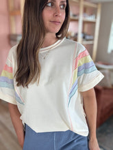 Load image into Gallery viewer, retro rainbow cream top