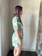 Load image into Gallery viewer, green floral flowy romper