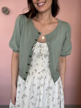 Load image into Gallery viewer, sage half sleeve button cardi