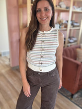 Load image into Gallery viewer, dusty pink + blue stripe knit top