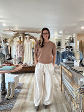 Load image into Gallery viewer, oatmeal smocked waist wide leg pants