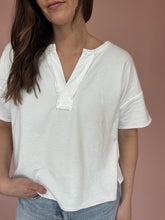 Load image into Gallery viewer, white v-neck relaxed tee