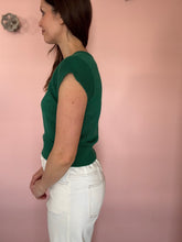 Load image into Gallery viewer, evergreen cap sleeve top