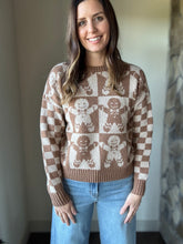 Load image into Gallery viewer, gingerbread checkered sweater