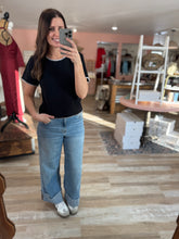 Load image into Gallery viewer, black + white contrast stitch top | S-3XL