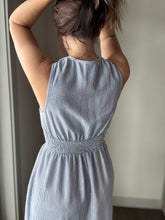 Load image into Gallery viewer, blue garden sun tie dress