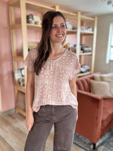 Load image into Gallery viewer, dusty rose boho floral top