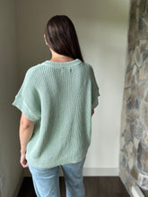 Load image into Gallery viewer, dusty mint short sleeve relaxed sweater