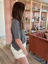 Load image into Gallery viewer, charcoal relaxed cotton tee