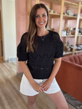 Load image into Gallery viewer, annette black open knit sweater