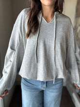 Load image into Gallery viewer, grey soft cloud drawstring sweatshirt | S-3XL