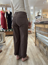 Load image into Gallery viewer, espresso high waist barrel pants