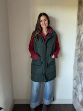 Load image into Gallery viewer, dark green long vest