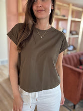 Load image into Gallery viewer, classic moss cotton cuffed tee
