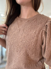 Load image into Gallery viewer, brown jacquard half sleeve sweatshirt