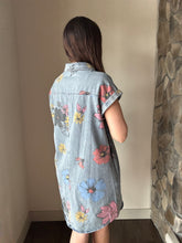 Load image into Gallery viewer, may flowers denim button down dress