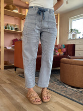 Load image into Gallery viewer, blue stripe barrel pants