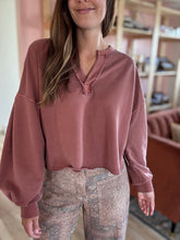 Load image into Gallery viewer, terracotta notched pullover