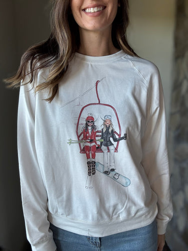 skiing girls lightweight sweatshirt