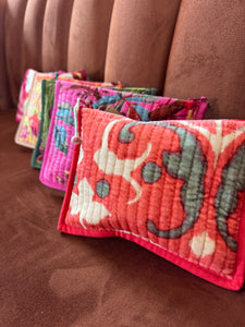 velvet textured zip pouch | 6 prints
