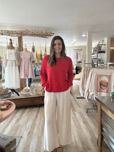 Load image into Gallery viewer, red lightweight oversized textured sweater