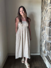 Load image into Gallery viewer, ivory ditsy floral dress