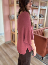 Load image into Gallery viewer, deep rose ribbed dolman sweater