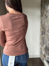 Load image into Gallery viewer, copper soft ribbed long sleeve top