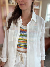 Load image into Gallery viewer, so cal white button up shirt