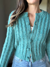 Load image into Gallery viewer, vintage pine chunky cable cardigan