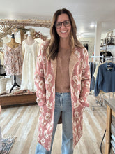 Load image into Gallery viewer, rose floral sweater jacket