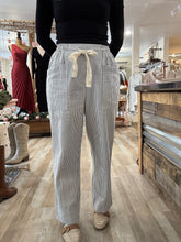 Load image into Gallery viewer, white+grey stripe relaxed pants