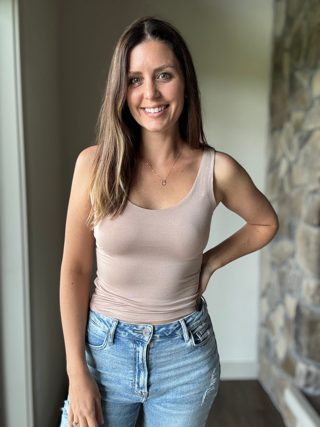 taupe soft basic scoop tank