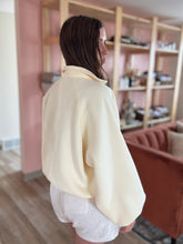 Load image into Gallery viewer, piper butter yellow snap collared sweatshirt