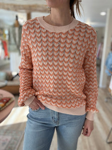 coral textured chevron sweater