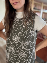 Load image into Gallery viewer, olive suede embroidered dress