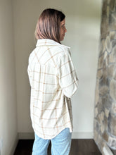Load image into Gallery viewer, ultra soft cream plaid button down flannel