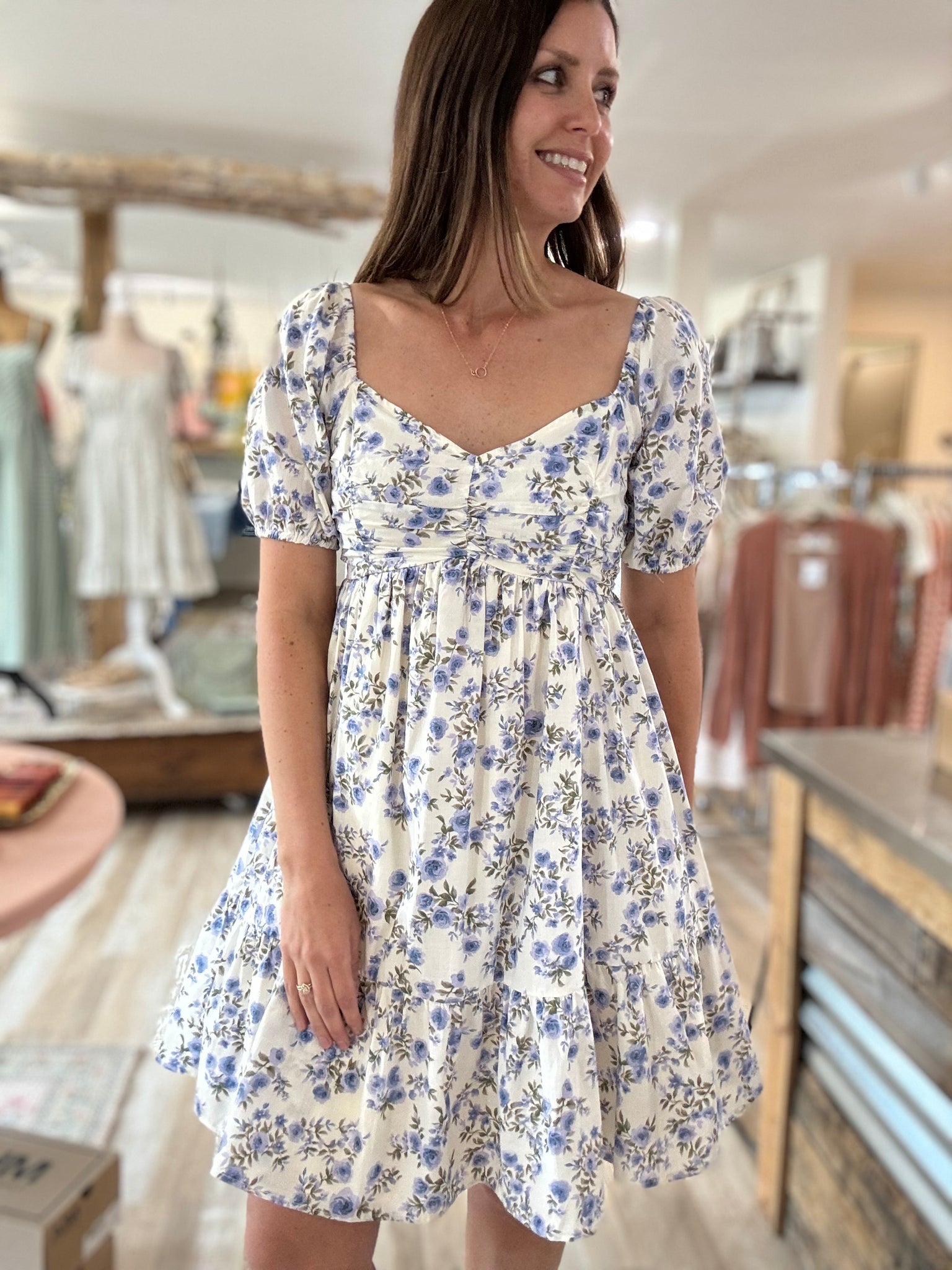 cream + lavender floral cotton dress Cloth + Stone cream + lavender floral cotton dress Cloth + Stone