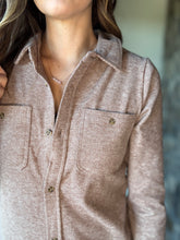 Load image into Gallery viewer, soft brown flannel button down dress and jacket