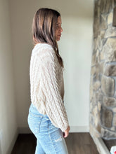 Load image into Gallery viewer, stone lightweight cable cardigan
