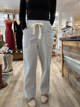 Load image into Gallery viewer, white+grey stripe relaxed pants