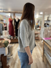 Load image into Gallery viewer, grey half sleeve button cardigan