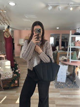 Load image into Gallery viewer, black pleated soft vegan leather hobo bag - 2 in 1!