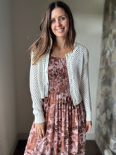 Load image into Gallery viewer, cream crochet button cardigan