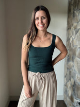 Load image into Gallery viewer, dark pine ribbed square neck tank