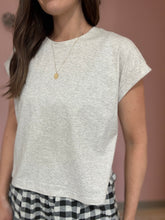Load image into Gallery viewer, classic oatmeal cotton cuffed tee