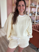Load image into Gallery viewer, yellow gingham comfy shorts