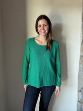 Load image into Gallery viewer, green classic cotton scoop sweater