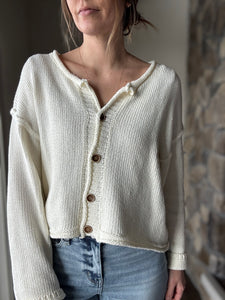 easy days off white button down cardigan