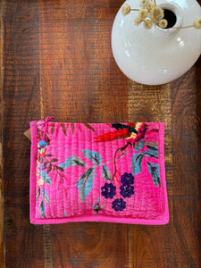velvet textured zip pouch | 6 prints